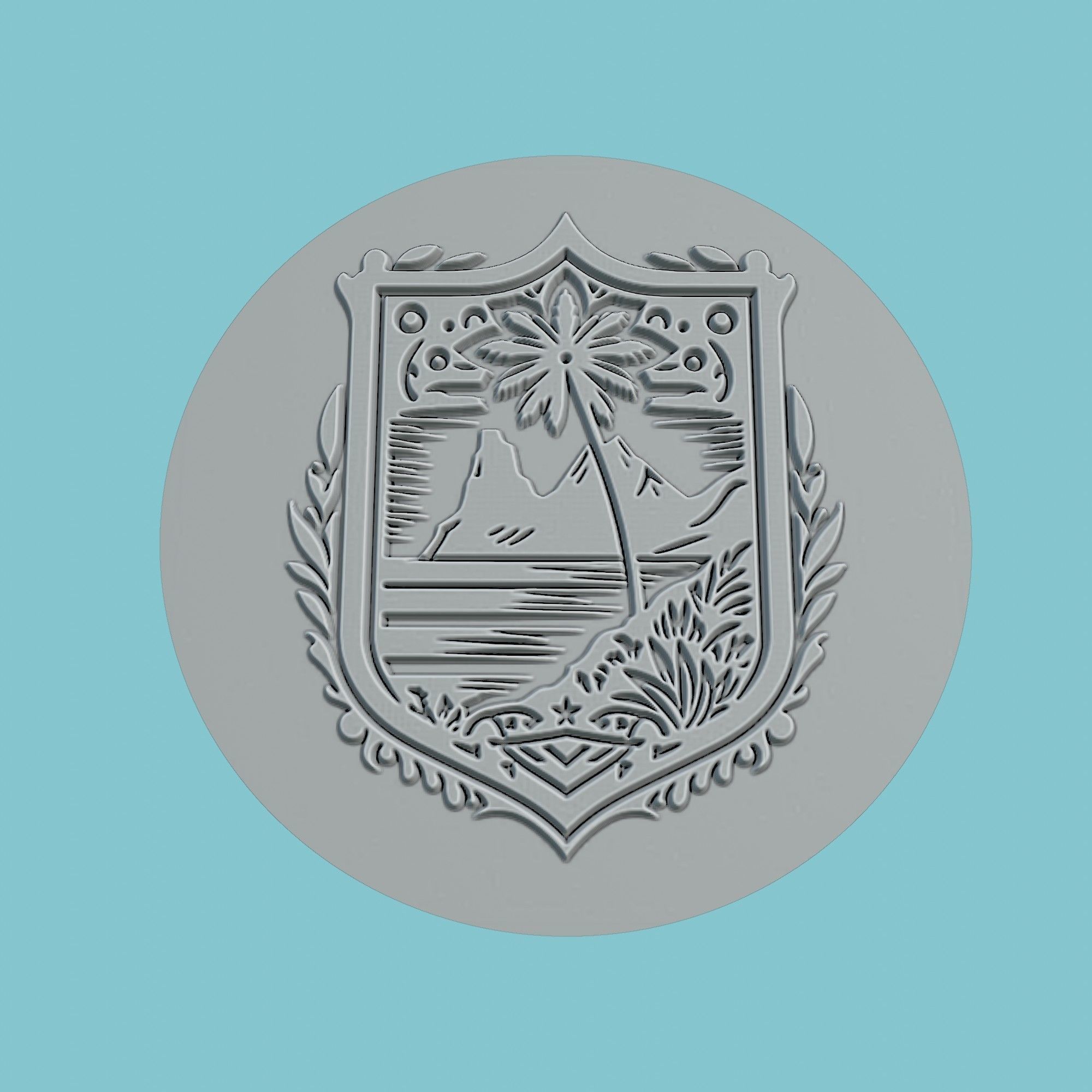 Cabo Verde Map Medallion 3D print model_2