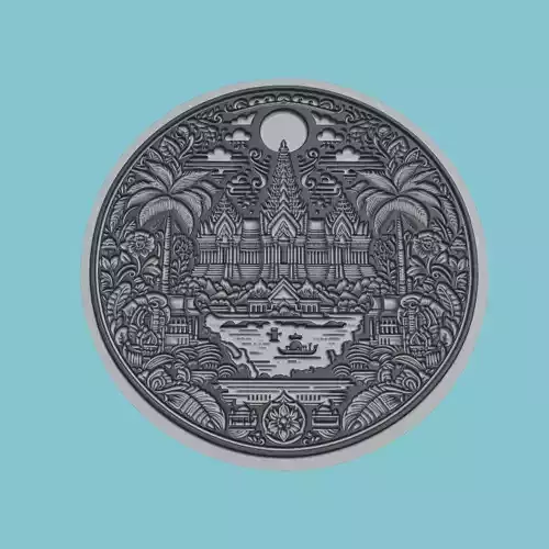 Cambodia Map Medallion