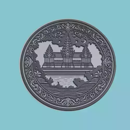 Cambodia Map Medallion