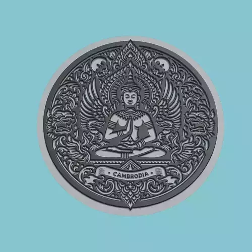 Cambodia Map Medallion