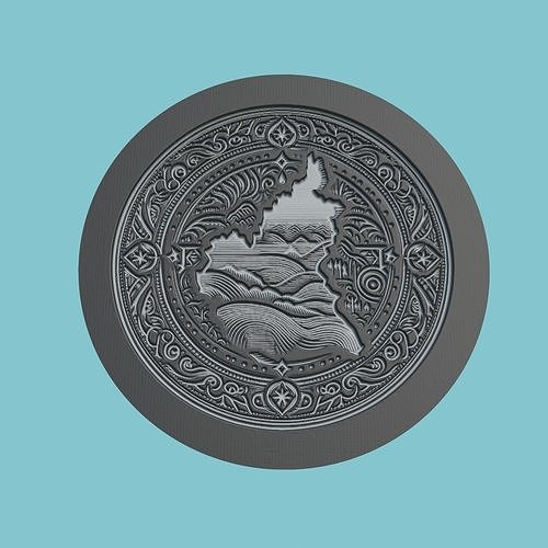 Cameroon Map Medallion 3D print model