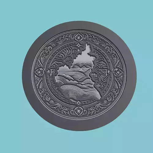 Cameroon Map Medallion