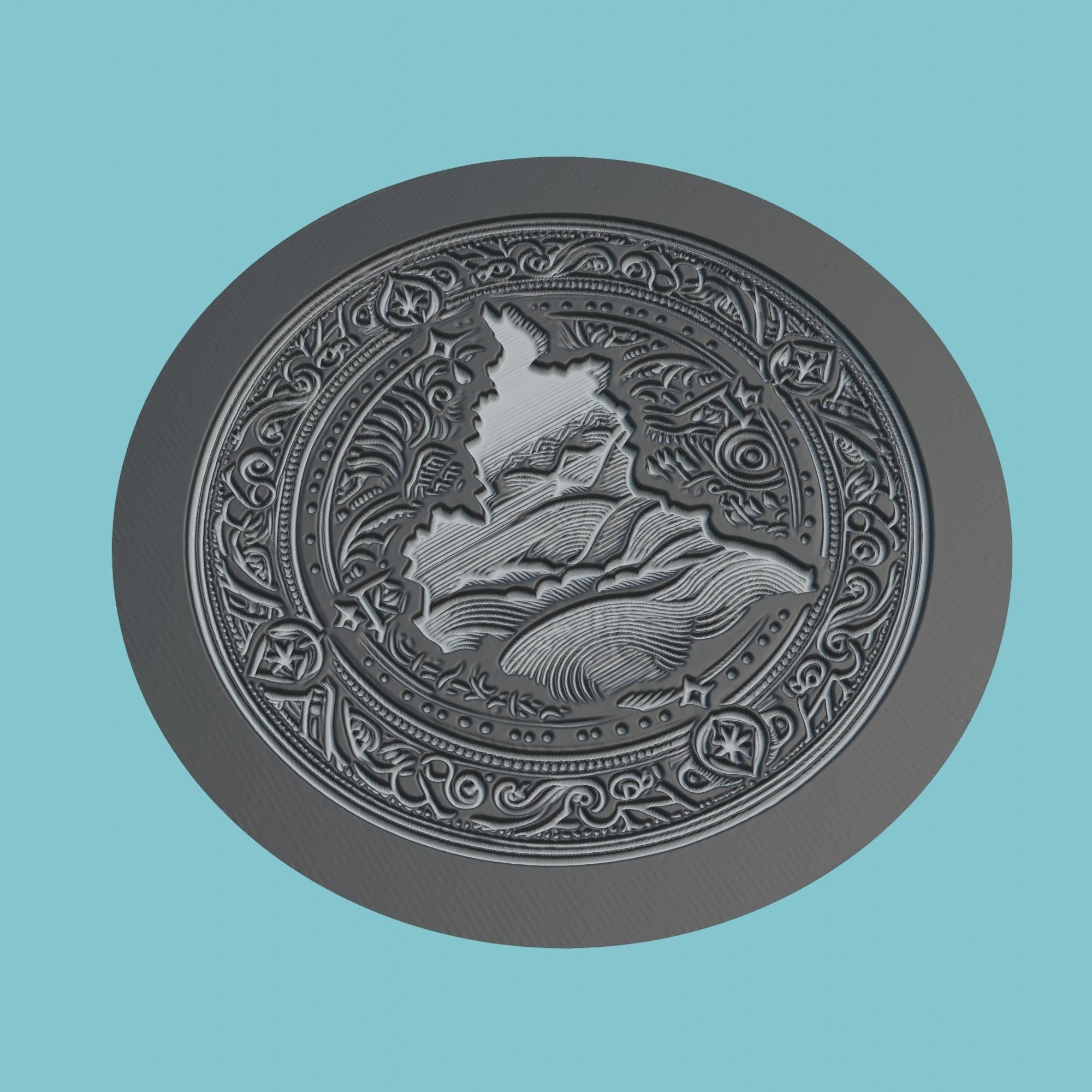 Cameroon Map Medallion 3D print model_1