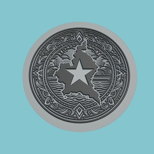 Cameroon Map Medallion 3D print model