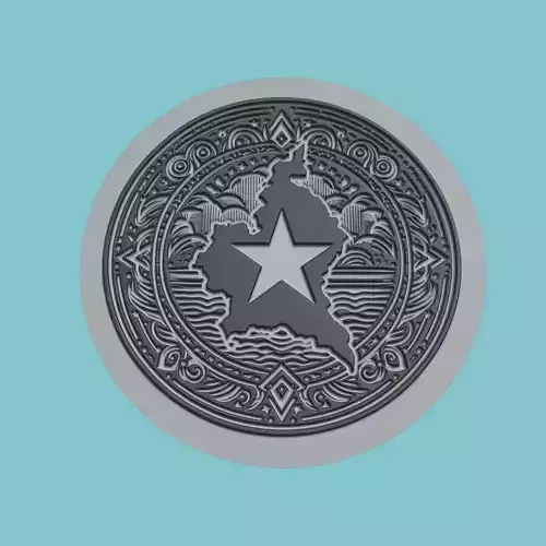 Cameroon Map Medallion