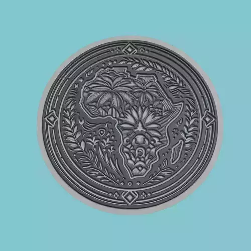 Central African Republic Map Medallion