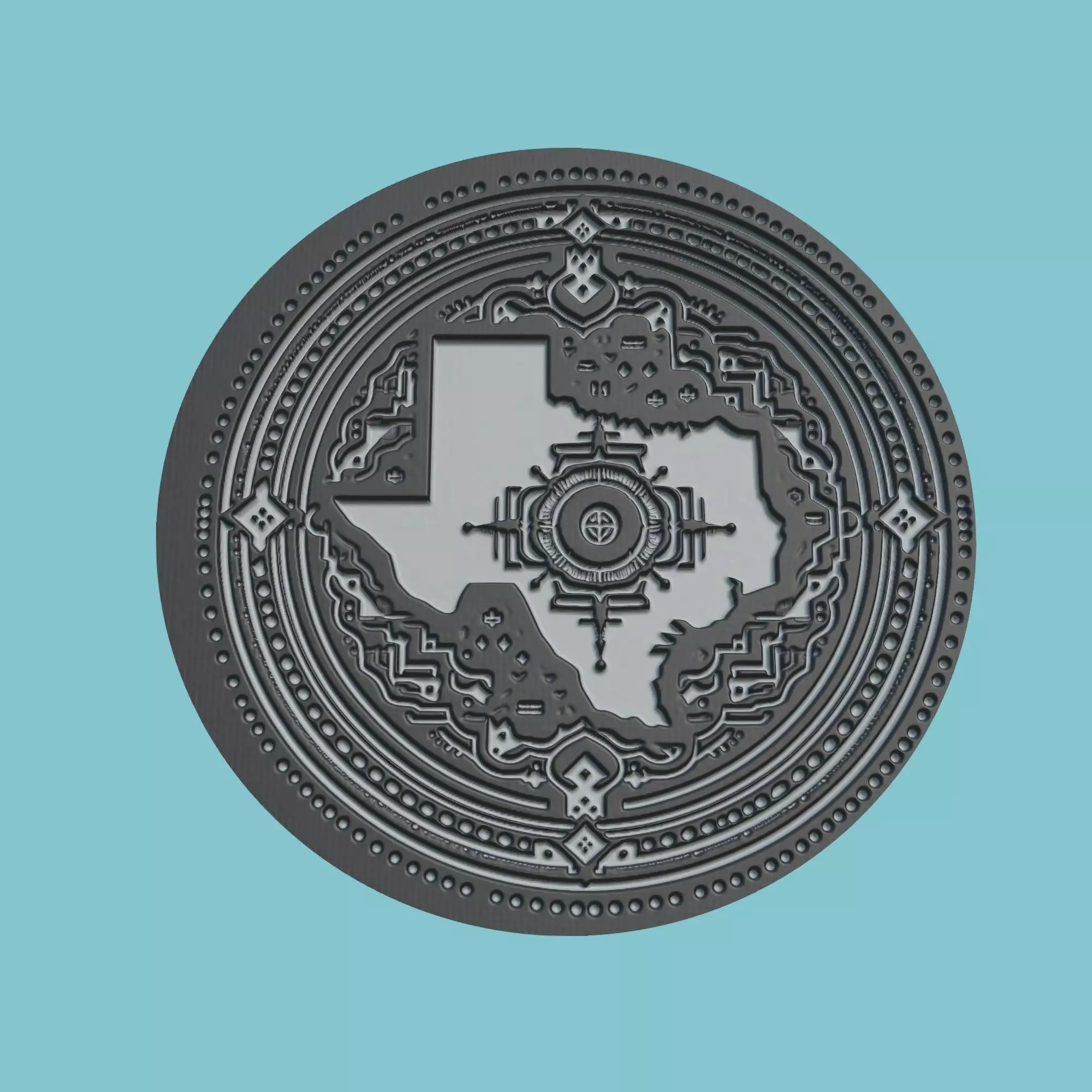 Chad Map Medallion 3D print model