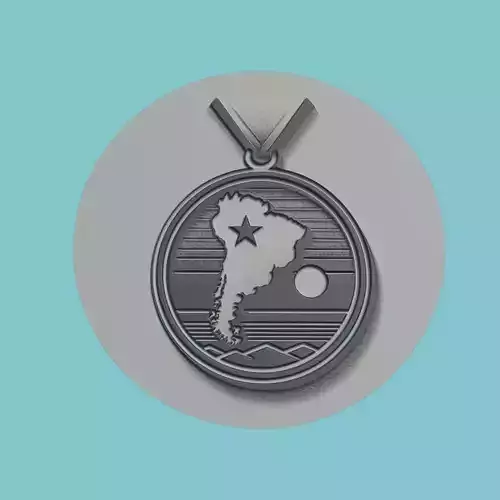 Chile Map Medallion