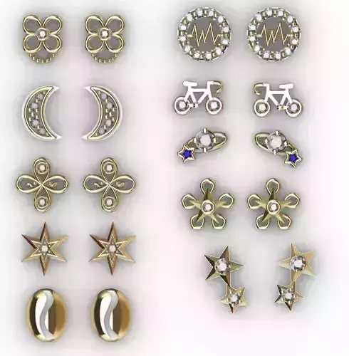 Aretes -Topitos para dama paquete de 10 -v 3D print model