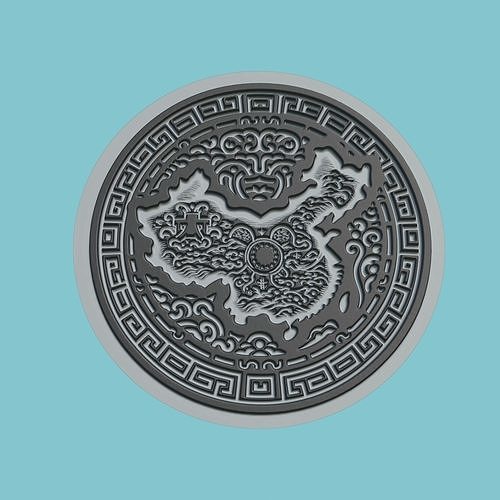China Map Medallion 3D print model