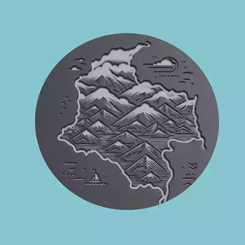 Colombia Map Medallion
