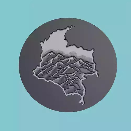 Colombia Map Medallion