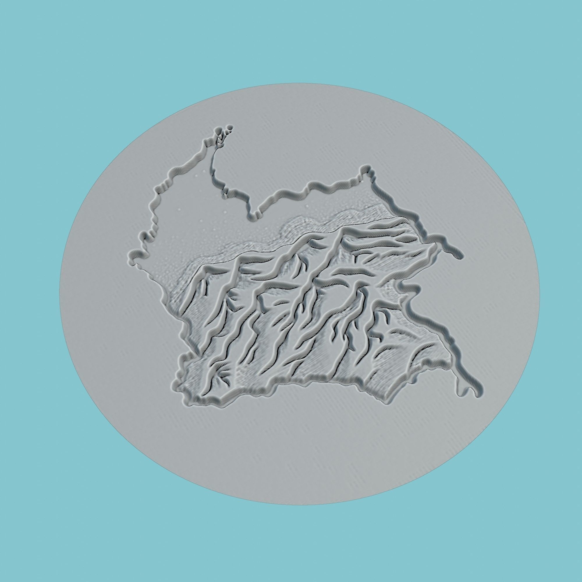 Colombia Map Medallion 3D print model_3