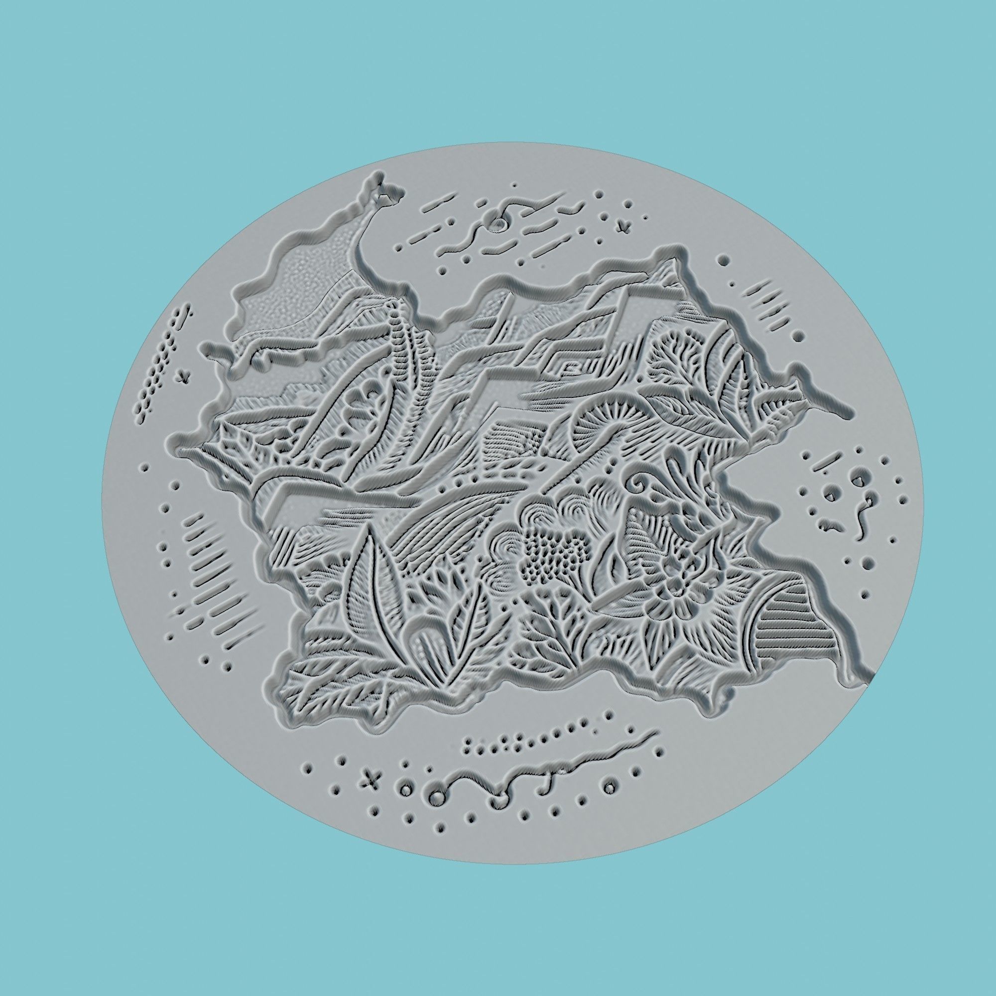 Colombia Map Medallion 3D print model_3