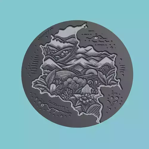 Colombia Map Medallion