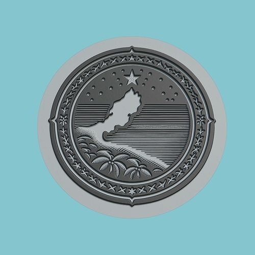 Comoros Map Medallion 3D print model