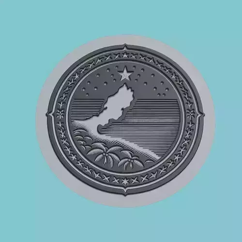 Comoros Map Medallion 3D print model