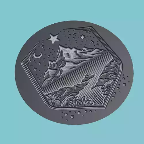 Comoros Map Medallion 3D print model