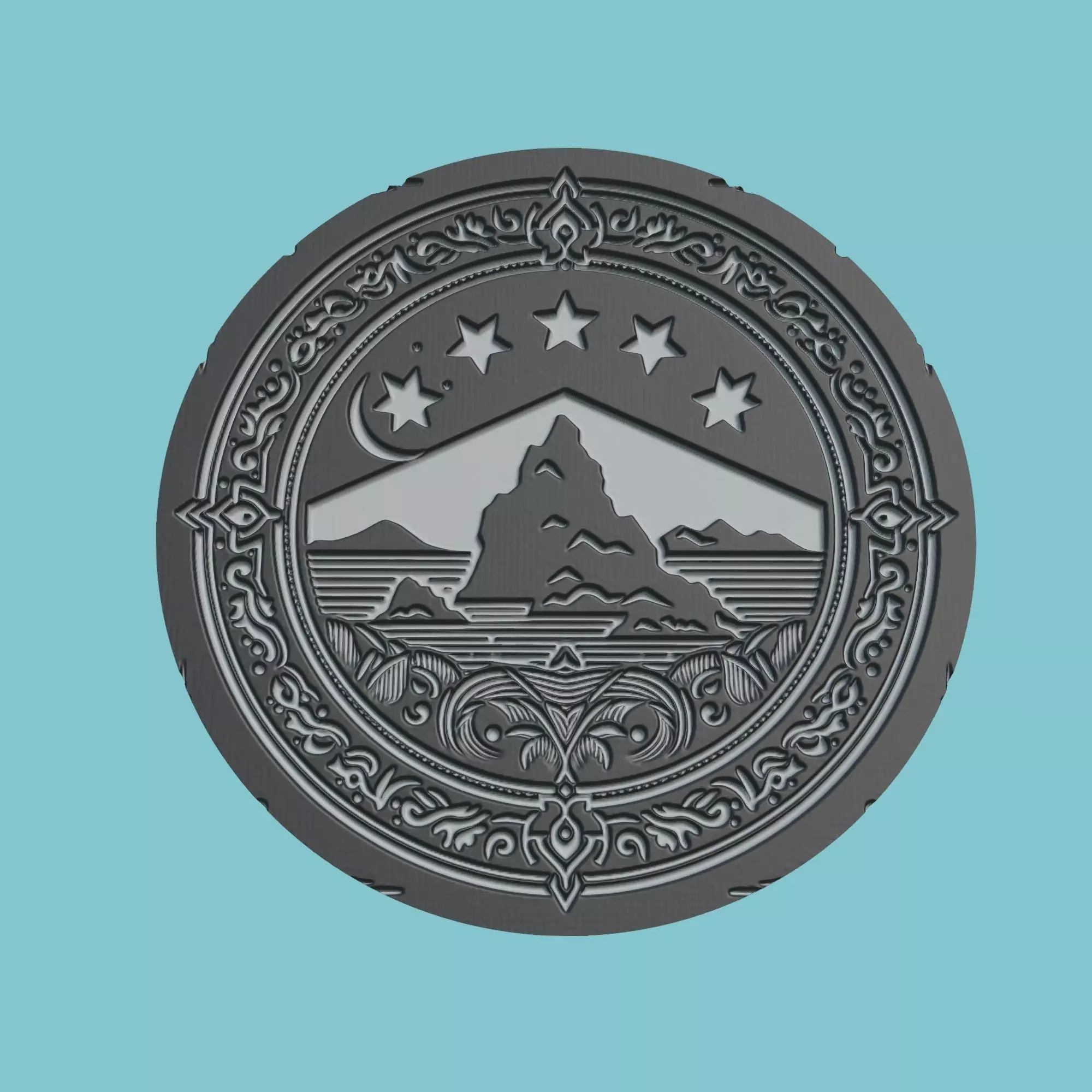 Comoros Map Medallion 3D print model_0