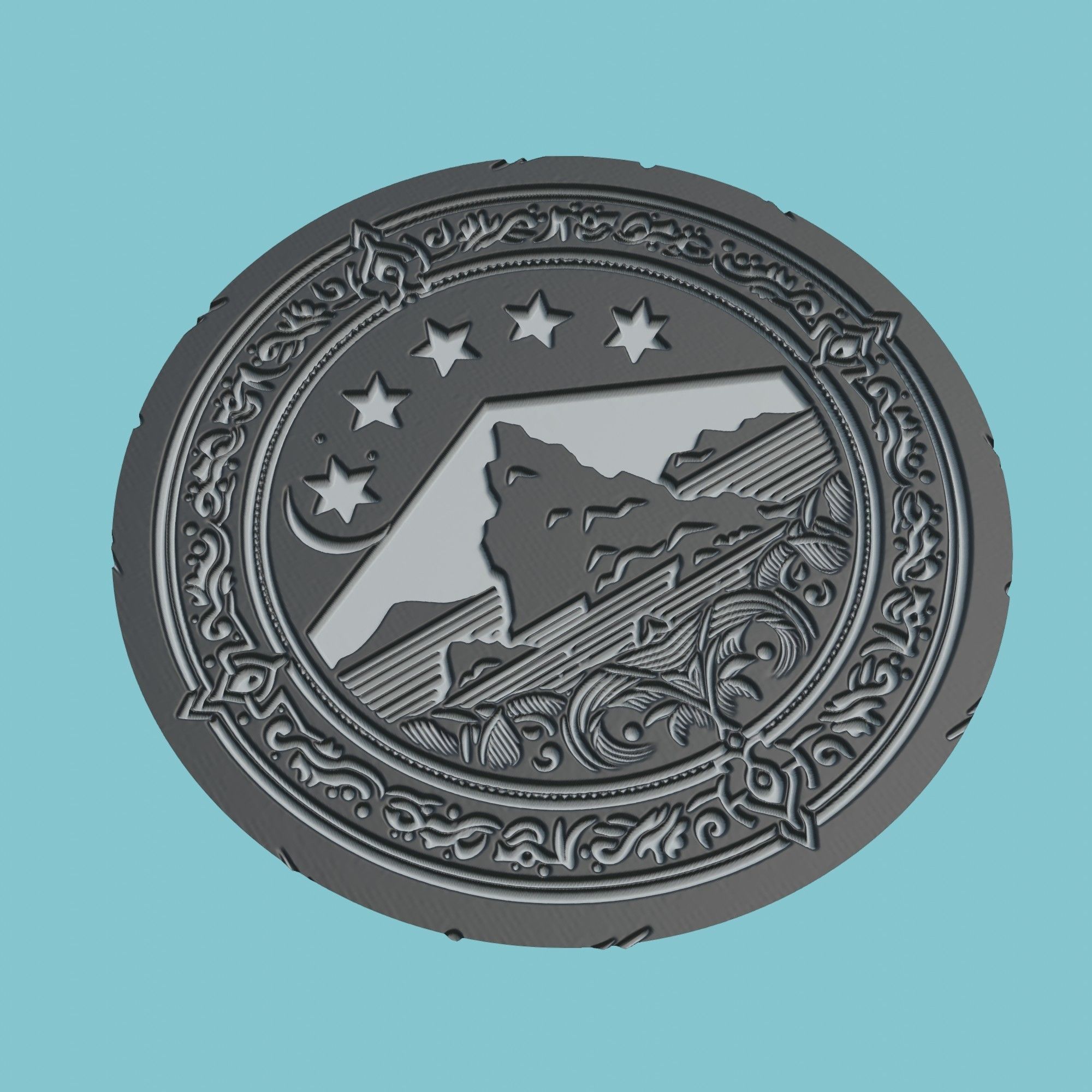 Comoros Map Medallion 3D print model_1