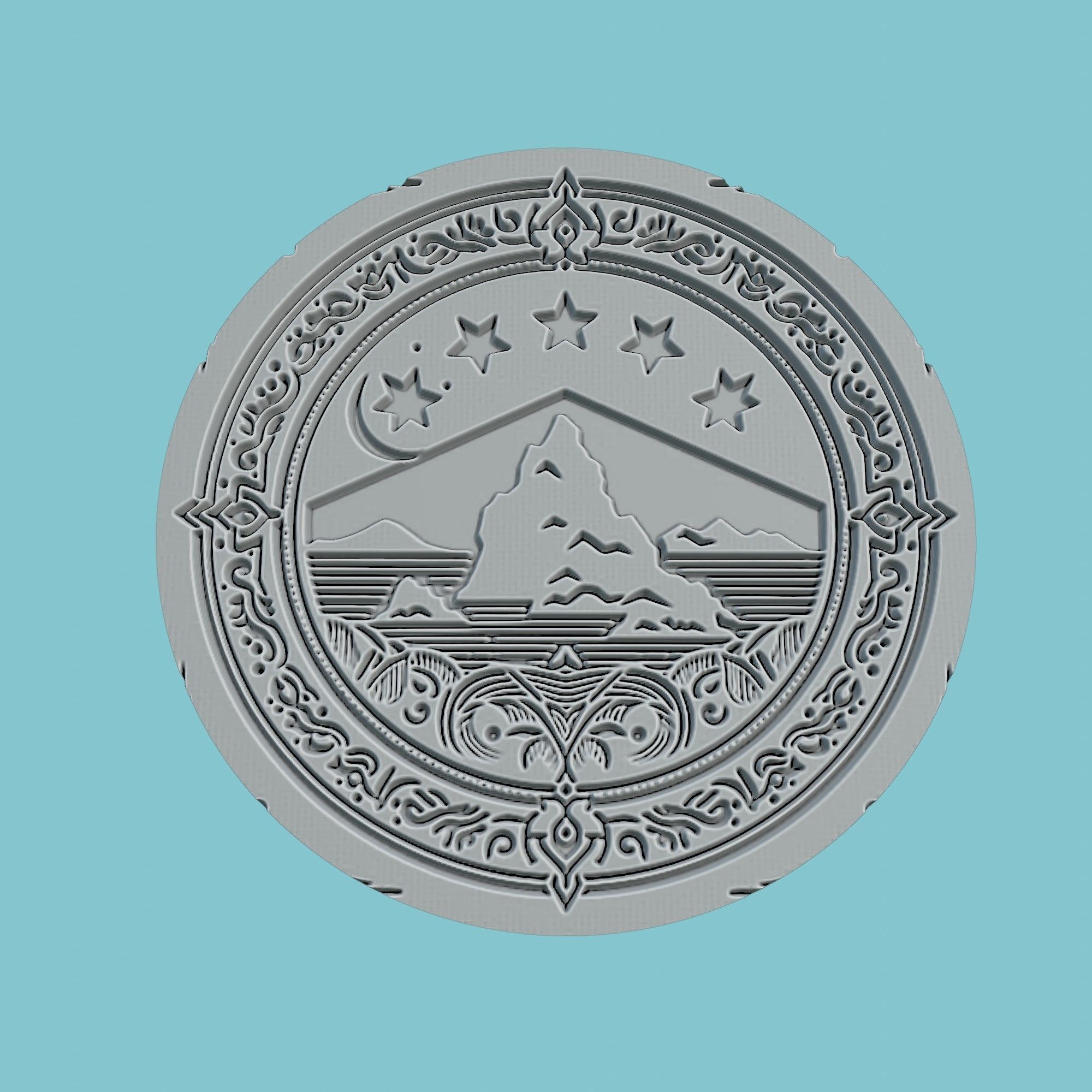 Comoros Map Medallion 3D print model_2