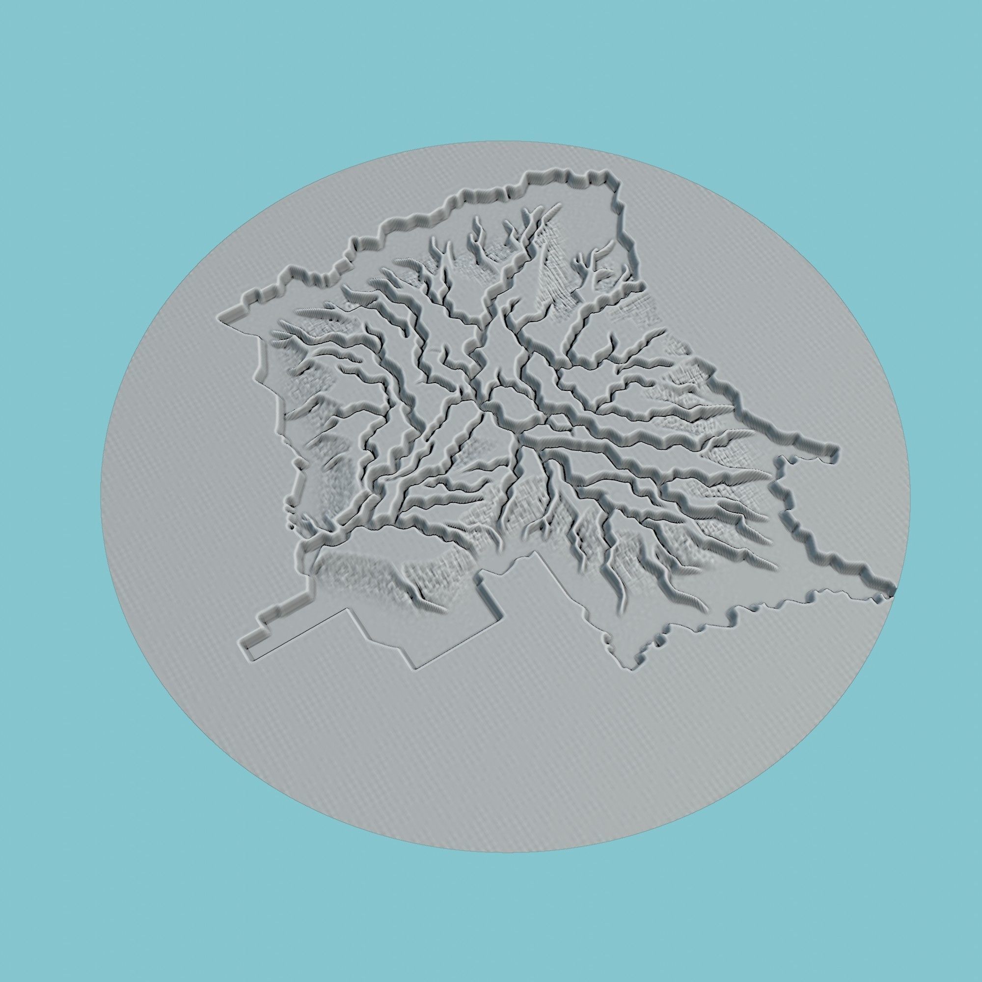 Congo Map Medallion 3D print model_3