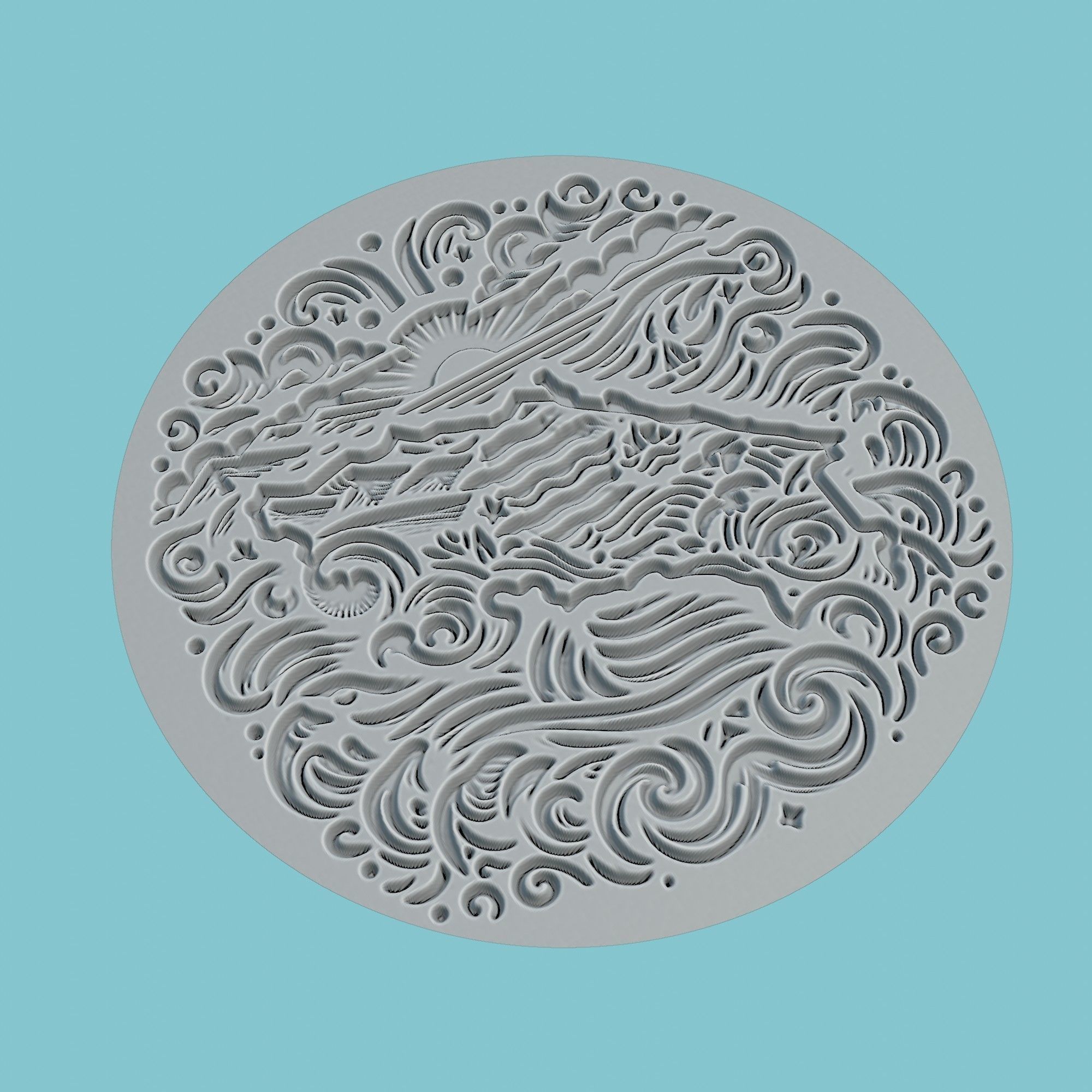 Costa Rica Map Medallion 3D print model_3