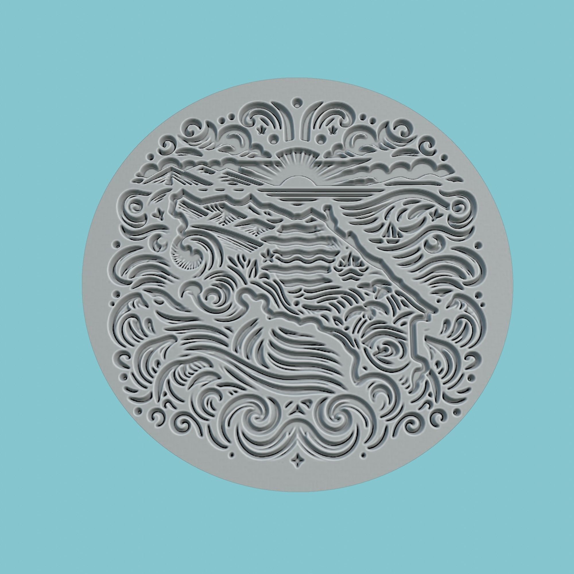 Costa Rica Map Medallion 3D print model_2