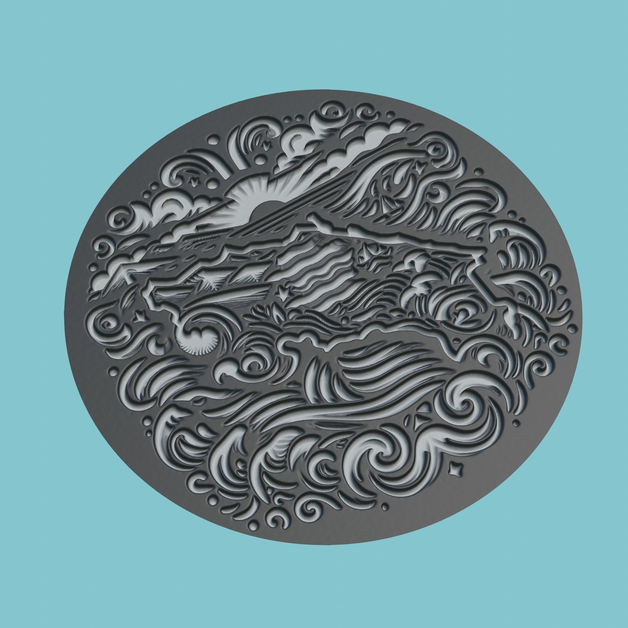 Costa Rica Map Medallion 3D print model_1