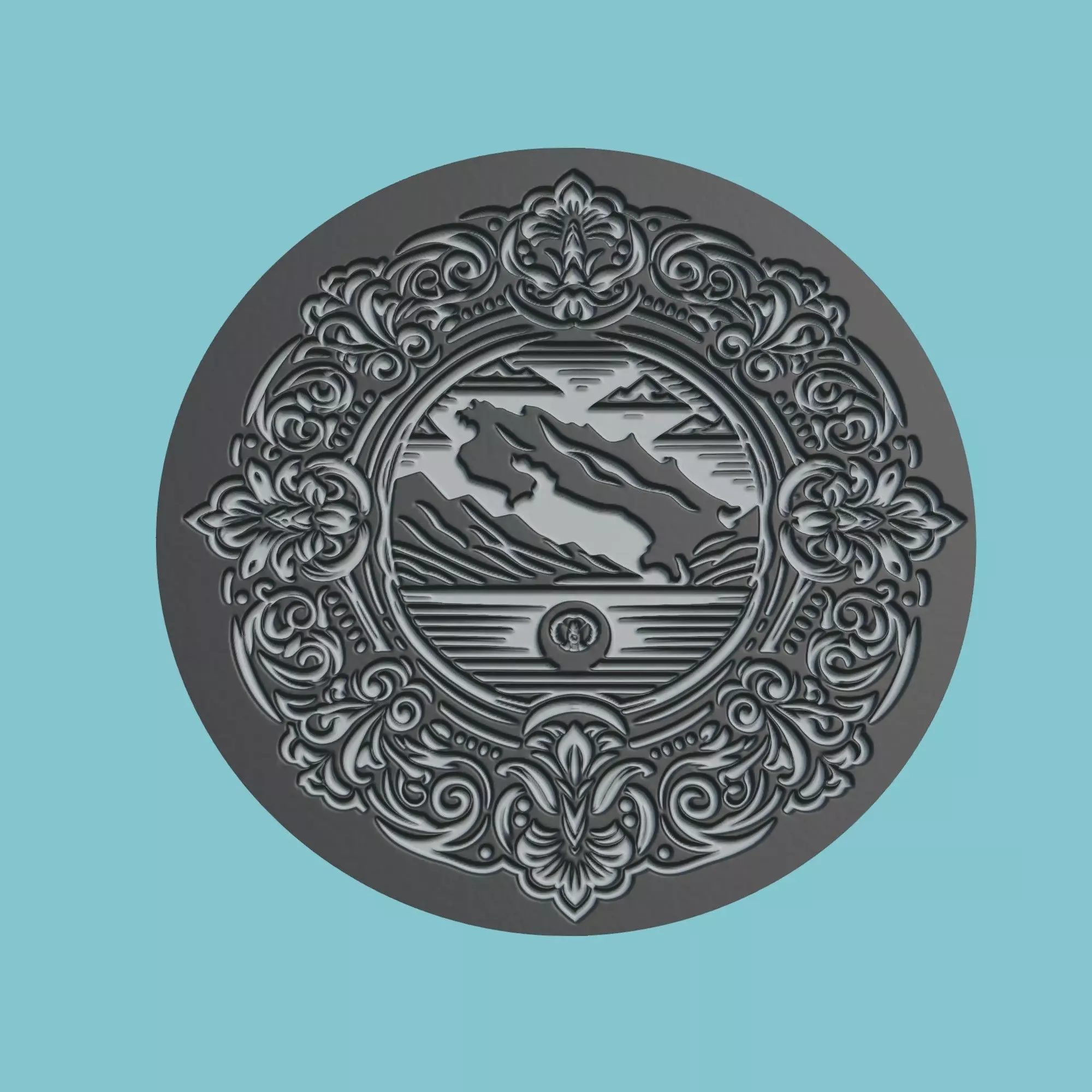 Costa Rica Map Medallion 3D print model_0