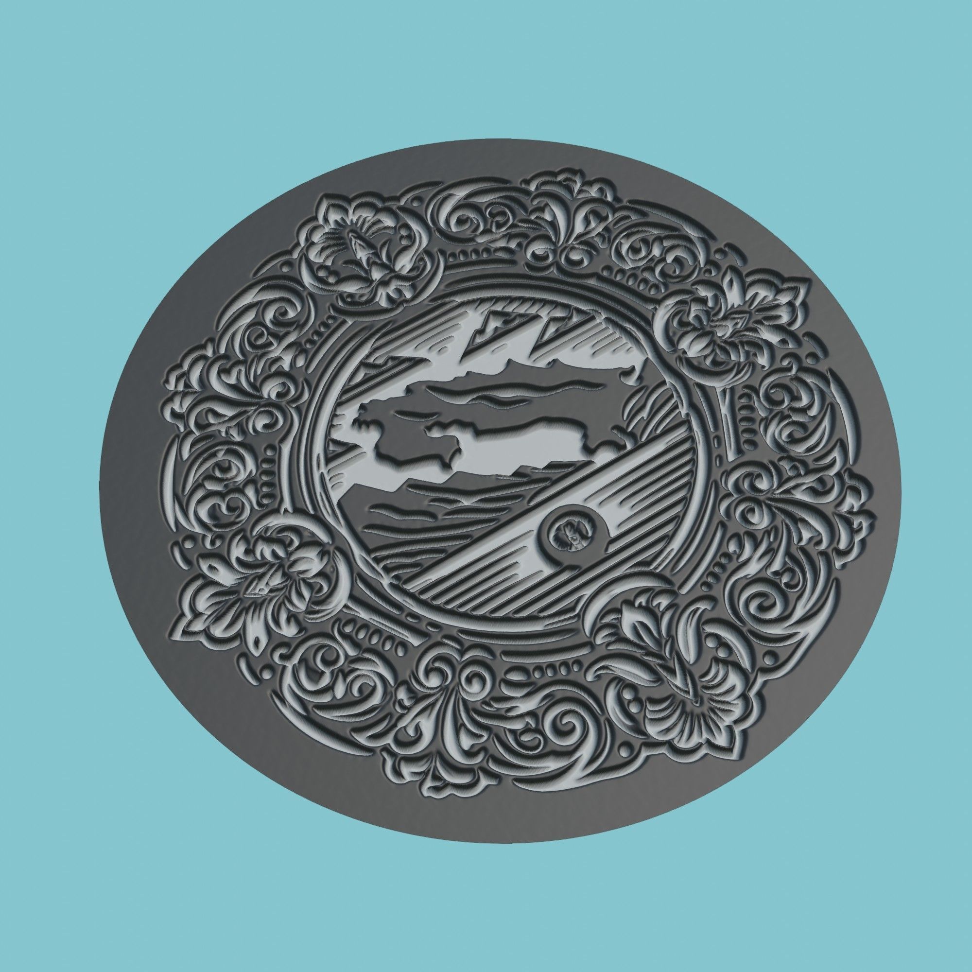 Costa Rica Map Medallion 3D print model_1