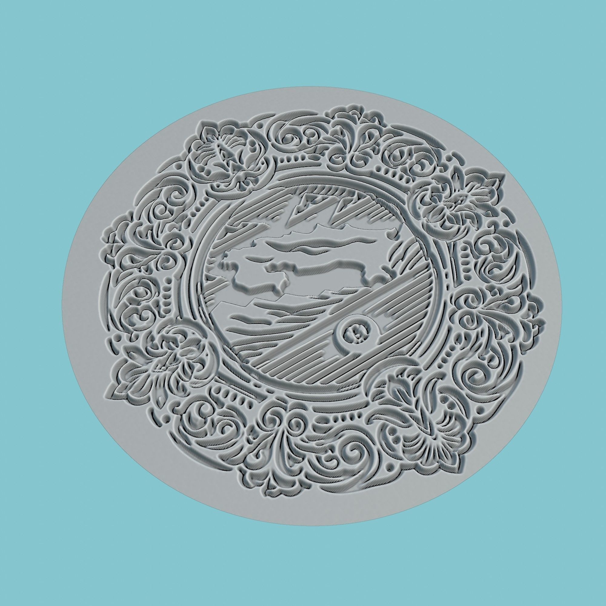 Costa Rica Map Medallion 3D print model_3