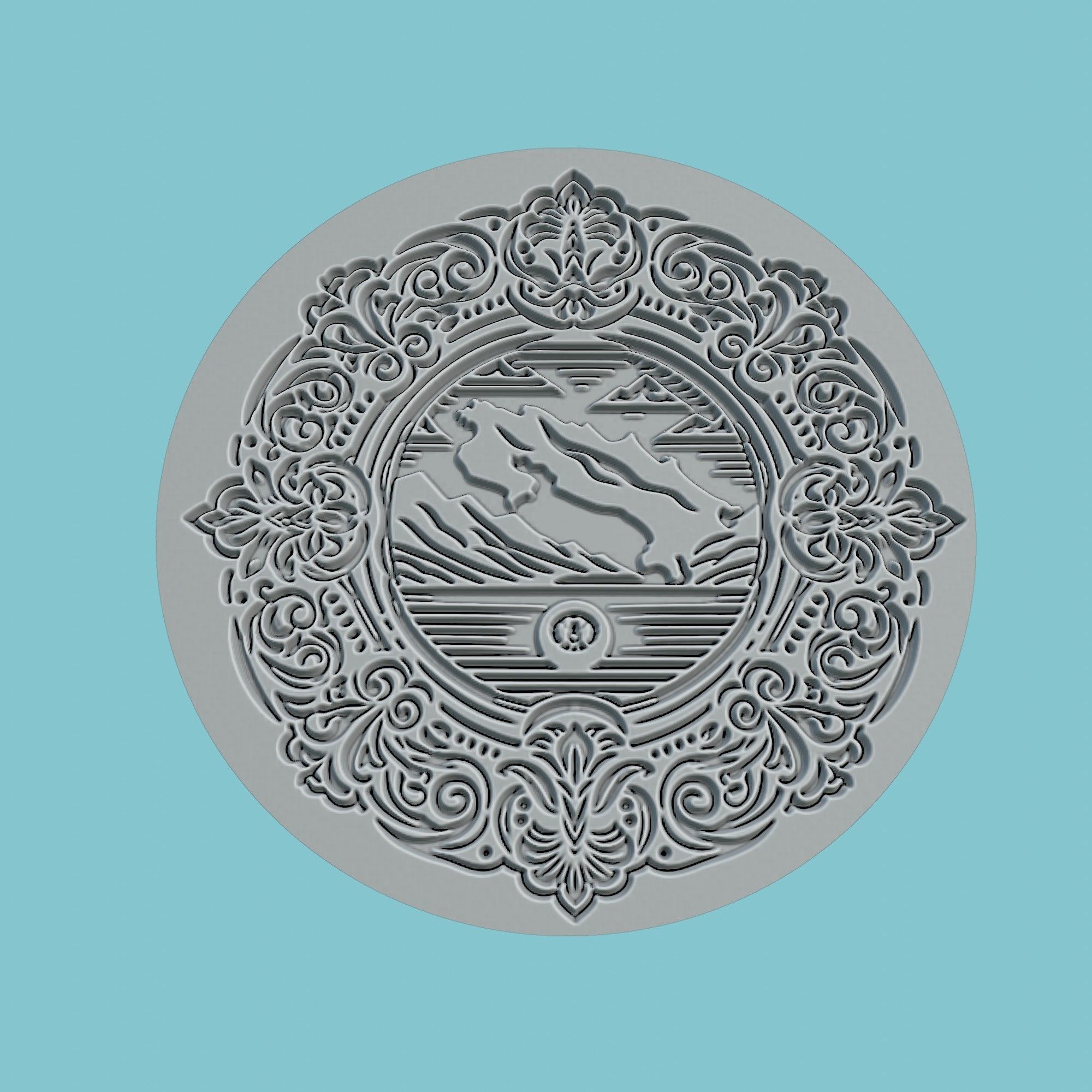 Costa Rica Map Medallion 3D print model_2