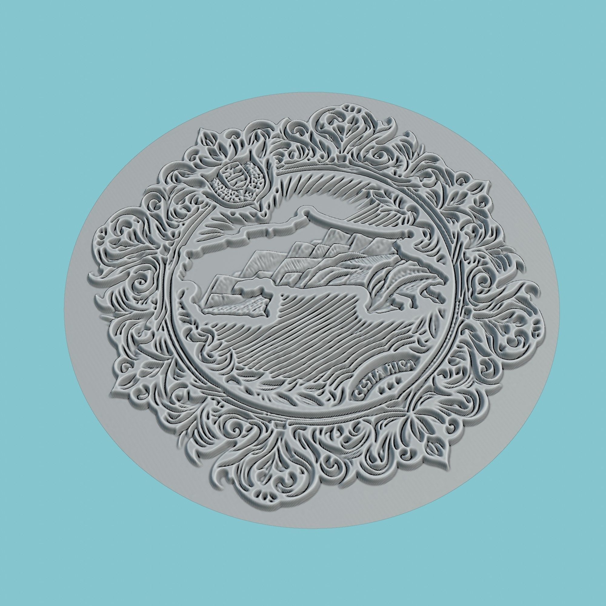 Costa Rica Map Medallion 3D print model_3