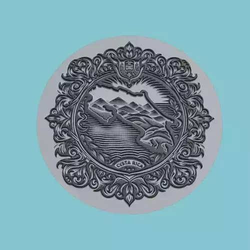 Costa Rica Map Medallion