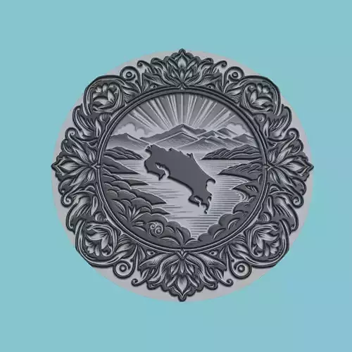 Costa Rica Map Medallion
