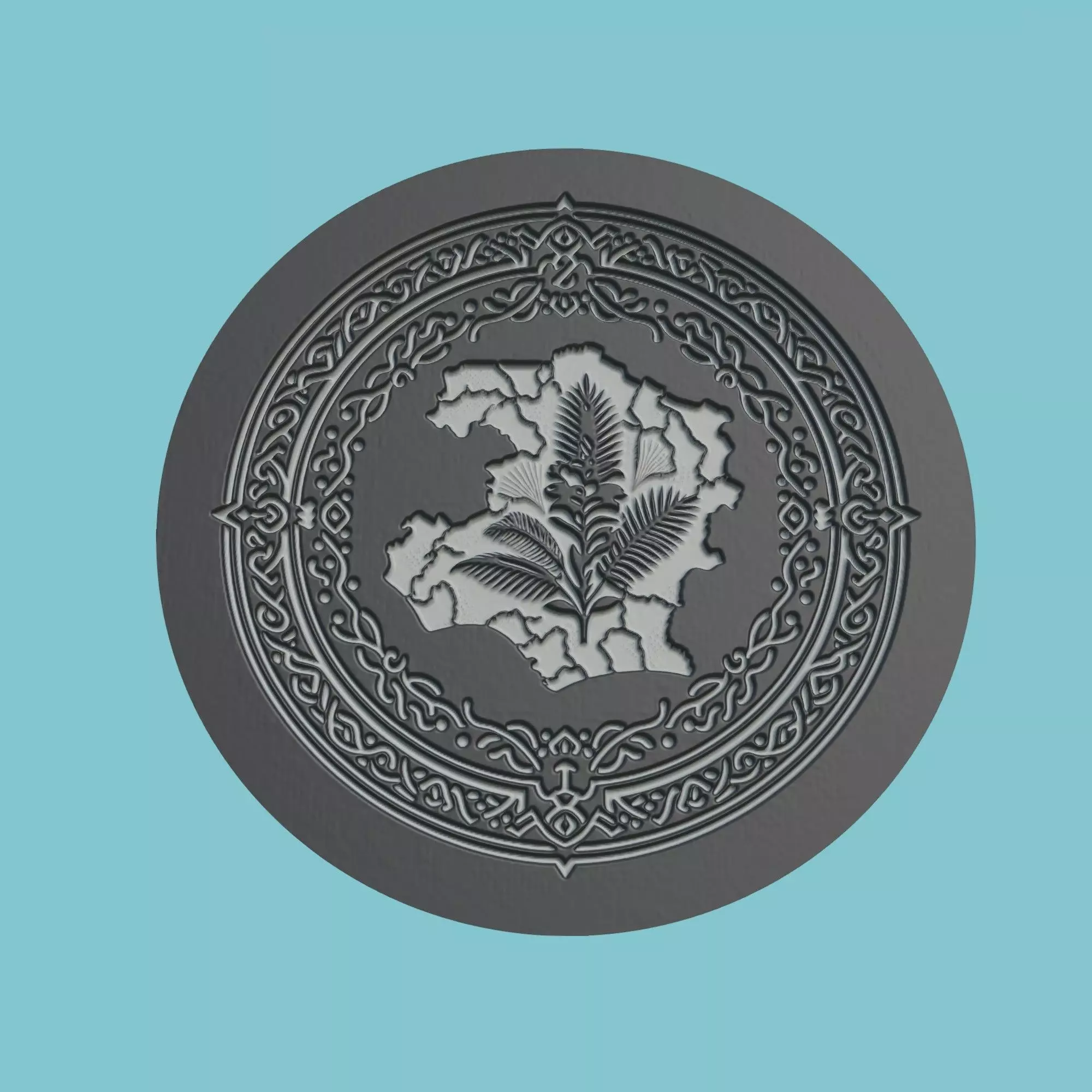 Cote dIvoire Map Medallion 3D print model_0