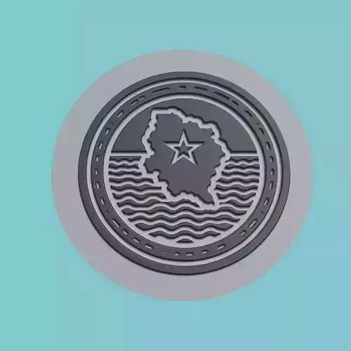 Cote dIvoire Map Medallion