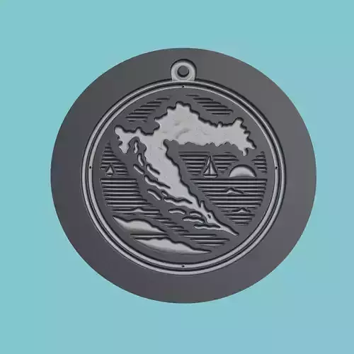 Croatia Map Medallion
