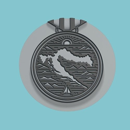 Croatia Map Medallion 3D print model