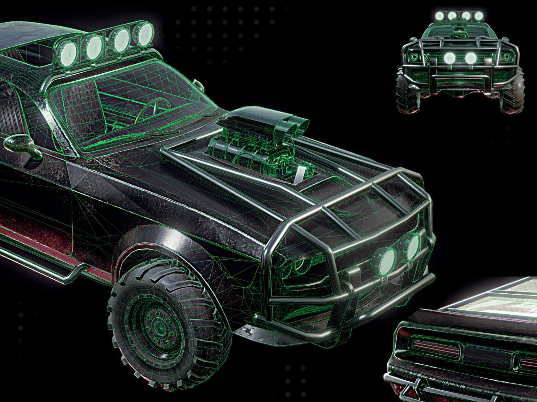 Challenger Offroad PBR Low-poly 3D model_1