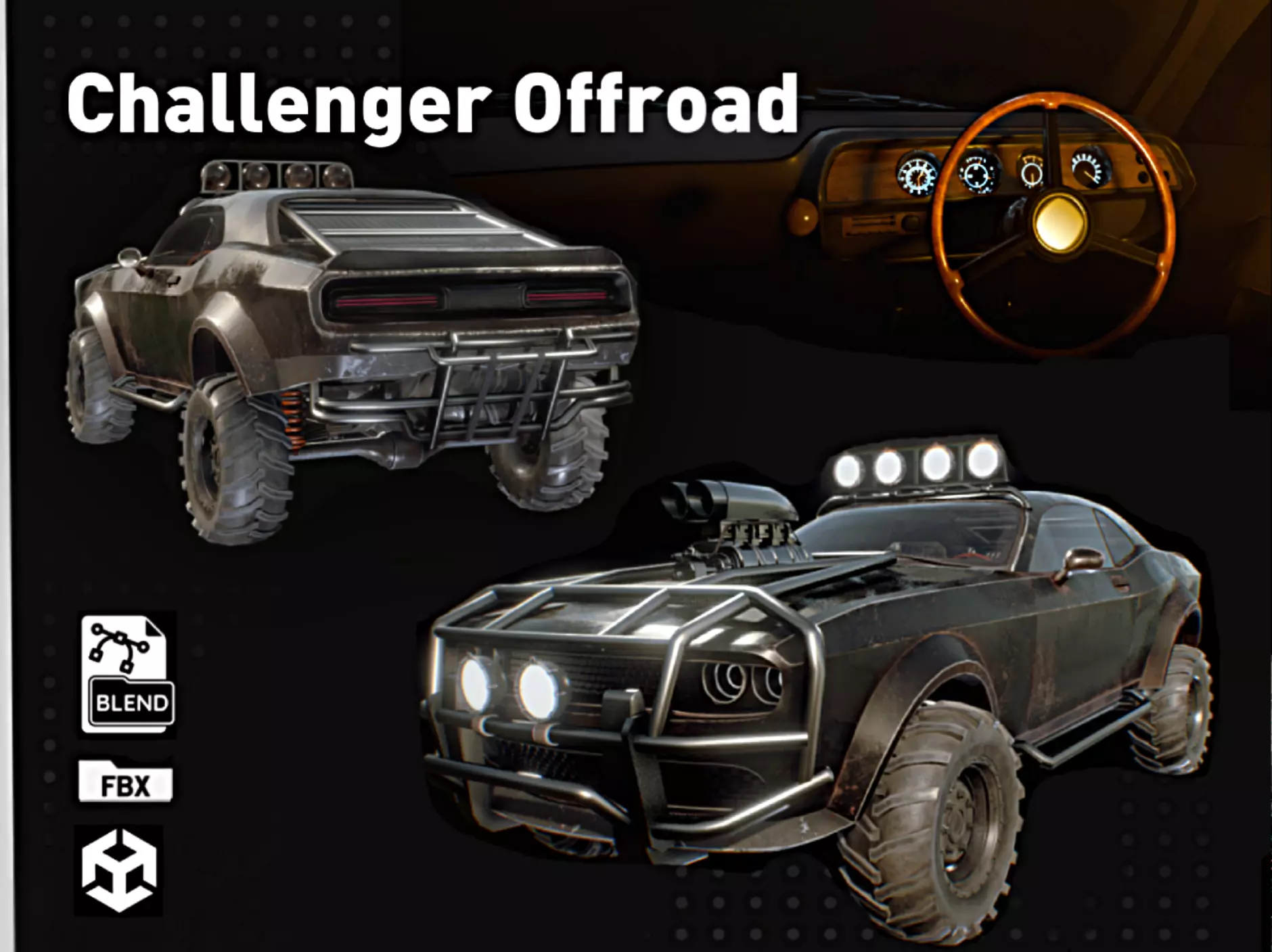 Challenger Offroad PBR Low-poly 3D model_0