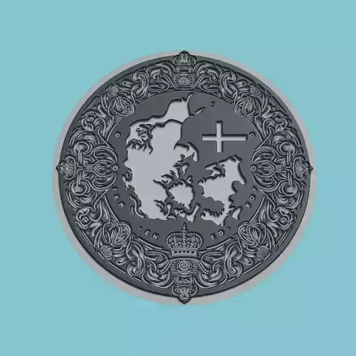 Denmark Map Medallion 3D print model