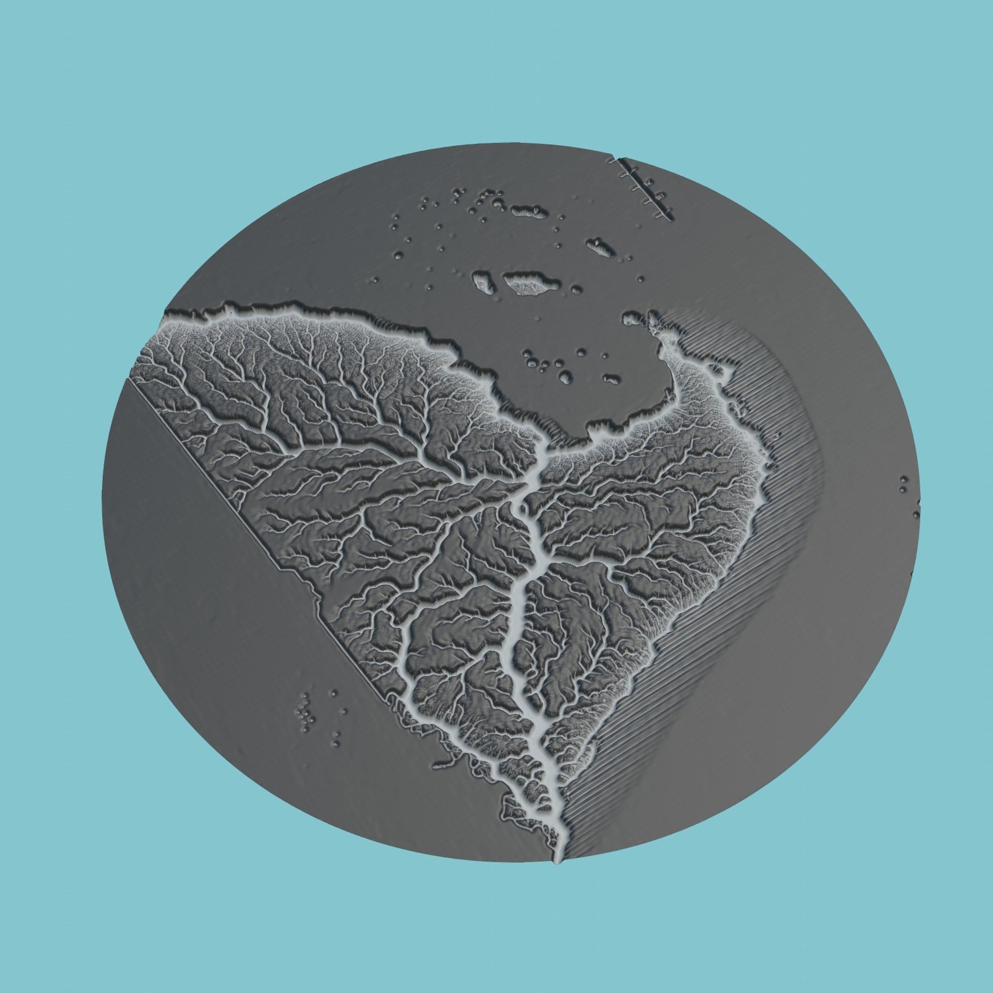 Djibouti Map Medallion 3D print model_1