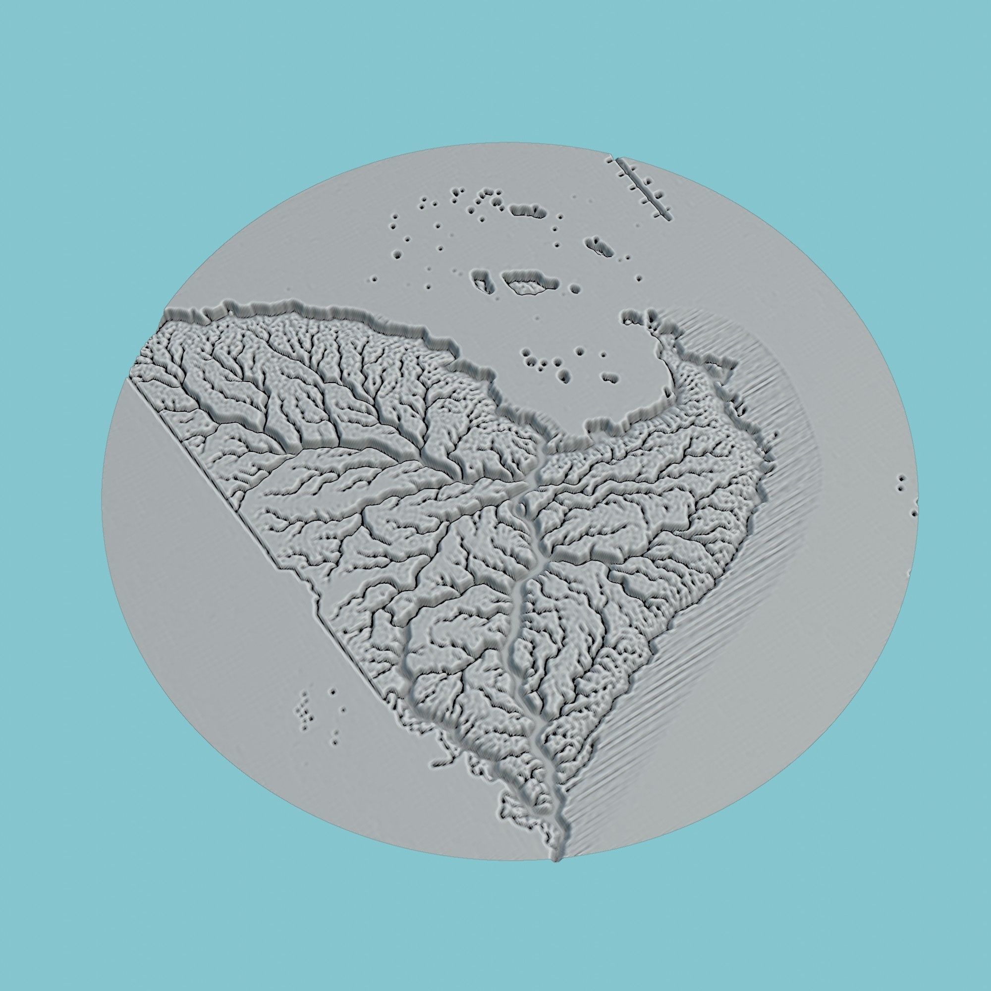 Djibouti Map Medallion 3D print model_3