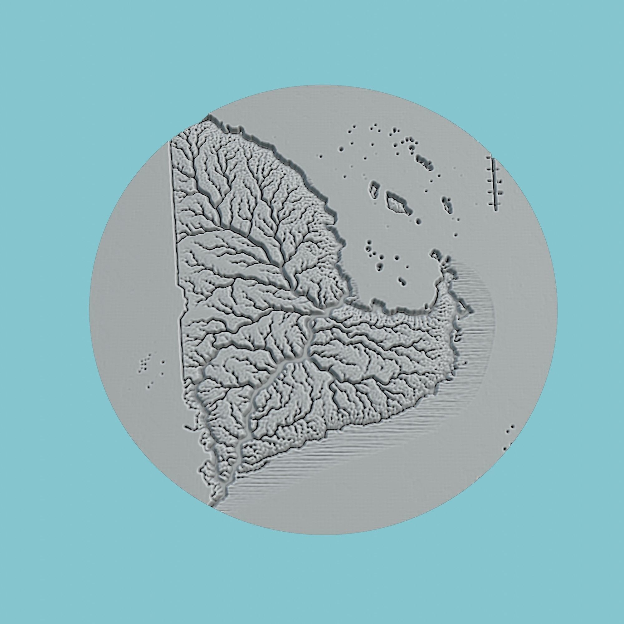 Djibouti Map Medallion 3D print model_2