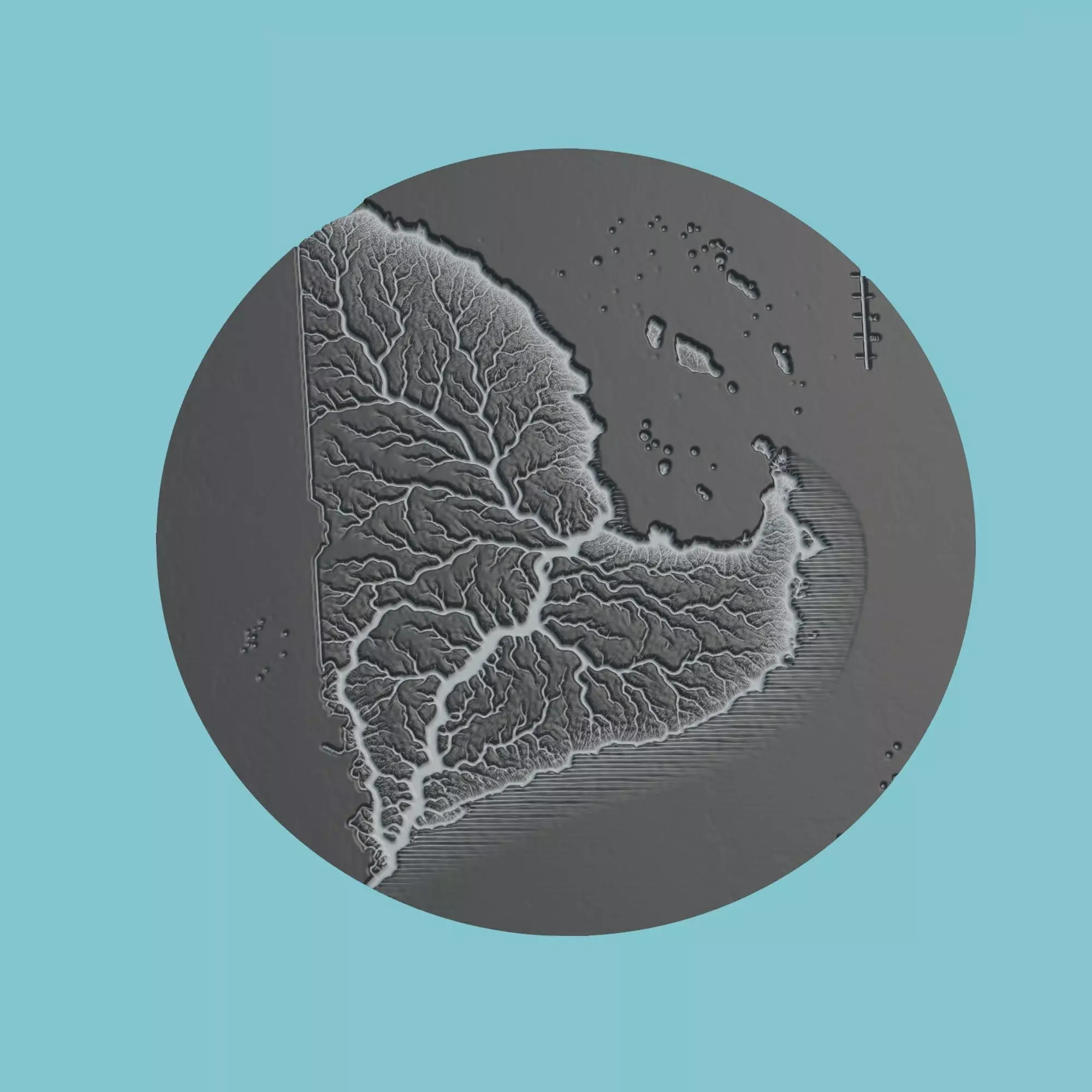 Djibouti Map Medallion 3D print model_0