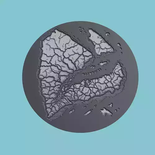 Djibouti Map Medallion