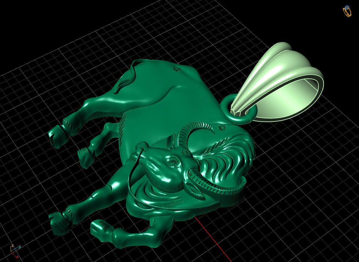 PENDANTS buffalo 3D print model_2