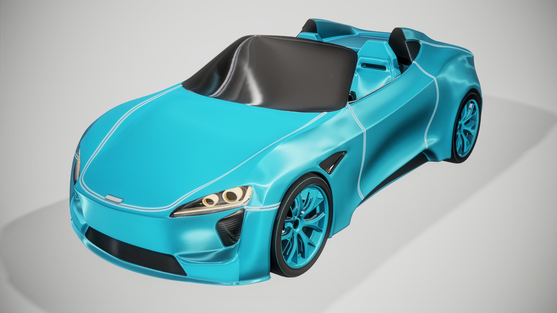 Current Convertible Car 3D model_2